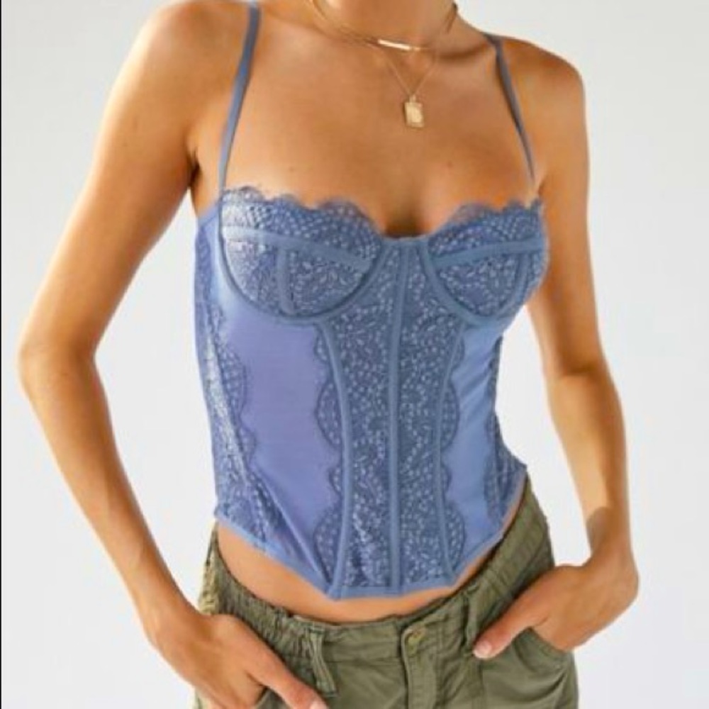 Slate Blue Modern Love Corset Size L
